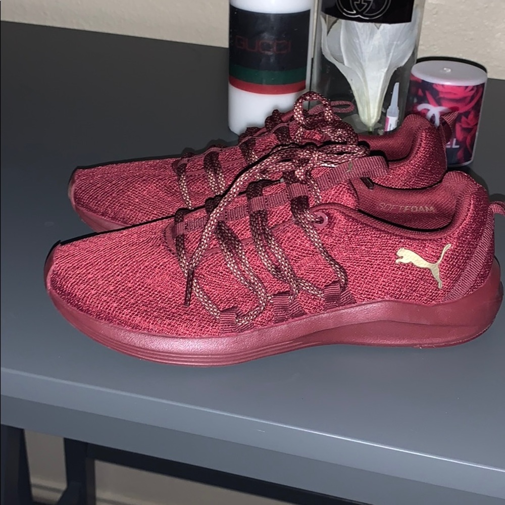 Maroon puma trainers